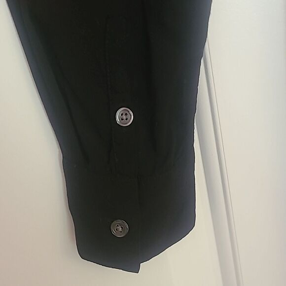 James Perse Collage Wrap Mini Dress two tone black grey plunge surplice Size M - Picture 10 of 14